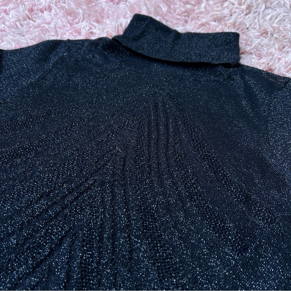 anthropologie “savine” turtleneck semi sheer sparkle sweater, angel of the north